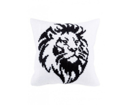 Kussen borduurpakket Lion Head - Collection d'Art   cda-5435