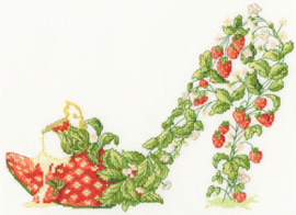 Borduurpakket Sally King - Strawberries And Cream - Bothy Threads     bt-xsk19