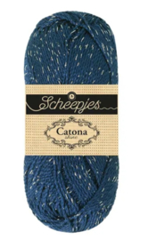 Scheepjes Catona Shine Zilver Blauw 527-S / Midnight - Silver