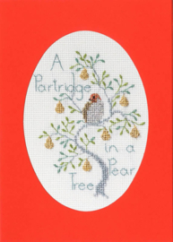 Borduurpakket Christmas Card - A Partridge In A Pear Tree - Derwentwater      bt-dwcdx52