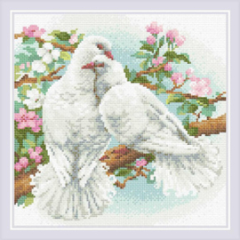 Diamond Mosaic White Doves - RIOLIS  ri-am0058