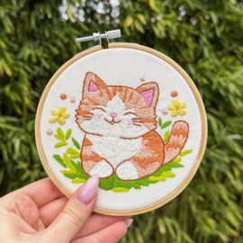Vrij borduren pakket Smiling Kitty - Milpoint     mil-e1-007k