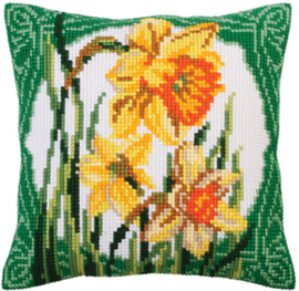 Kussen borduurpakket Narcissus - Collection d'Art    cda-5287