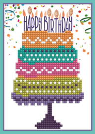 Diamond Dotz Greeting Card Happy Birthday Cake - Needleart World    nw-ddg-004