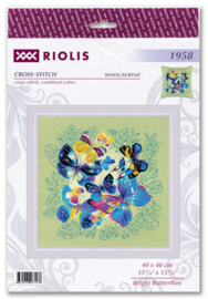 Borduurpakket Bright Butterflies - RIOLIS   ri-1958