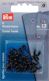 Prym Haken en Ogen. No. 13  Zwart  261 549