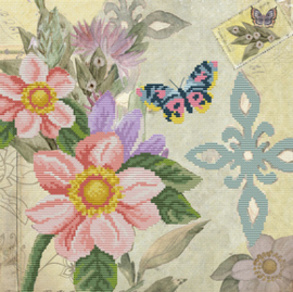 Voorbedrukt borduurpakket Butterfly Garden - Needleart World    nw-nc650-033