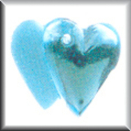 Glass Treasures Doubled Heart-Aquamarine - Mill Hill   mh-12095