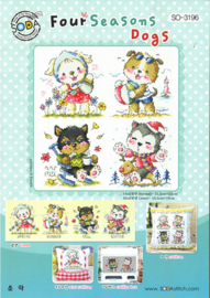 Borduurpatroon Four Seasons Dogs - Soda Stitch   so-3196