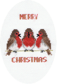 Borduurpakket Christmas Card - Robin Trio - Bothy Threads    bt-dwcdx41