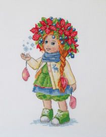 Borduurpakket Winter Girl - Merejka    mer-k105