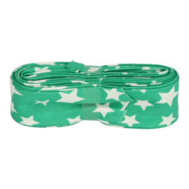 Bosje Biaisband met sterren 20 mm / groen met wit