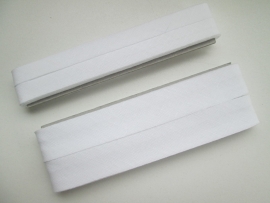Dox Biaisband 12 mm en 20 mm.  Wit kleurnr. 009