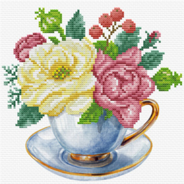 Voorbedrukt borduurpakket Blue Cup - Needleart World    nw-nc250-001