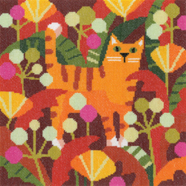 Borduurpakket Ginger Cat - Heritage Crafts     hc-1681a