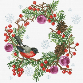 Voorbedrukt borduurpakket Winter Wreath - Needleart World    nw-nc340-039