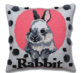 Kussen borduurpakket Rabbit - Collection d'Art    cda-5380