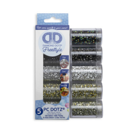 Diamond Dotz Dotz in Cilinders 5x 12 gr - Metallic - Needleart World    nw-dda-014