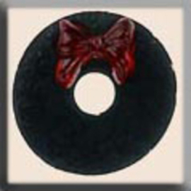 Glass Treasures Matte Green Wreath & Red Bow - Mill Hill mh-12055