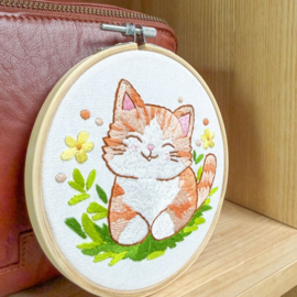 Vrij borduren pakket Smiling Kitty - Milpoint     mil-e1-007k