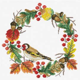 Voorbedrukt borduurpakket Autumn Wreath - Needleart World    nw-nc340-038