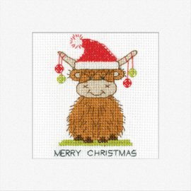 Borduurpakket Highland Card - Santa - Heritage Crafts      hc-1825a