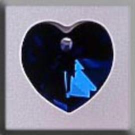 Crystal Treasures Small Heart-Bermuda Blue - Mill Hill   mh-13041