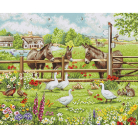Borduurpakket Donkeys' Yard - Luca-S     ls-bu5087