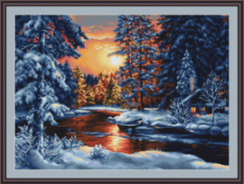 Petit Point Borduurpakket Winter Landscape - Luca-S    ls-g477