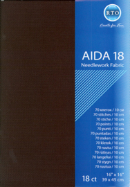 Borduurstof Aida 18 count - Black - RTO     rto-a18-095