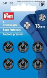 Prym Aannaaibare Drukknopen Zwart 13 mm   341 168