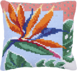 Kussen borduurpakket Bird of Paradise - Needleart World  nw-lh09-019