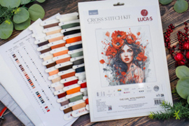 Borduurpakket The Girl With Poppies - Luca-S     ls-bu5063