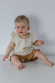 Linnen hemdje met ruffles naturel