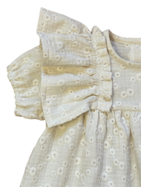 Broderie hydrofiel jurk met ruffles