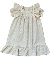 Broderie hydrofiel jurk met ruffles
