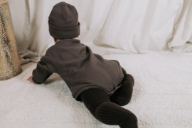 Sweaterromper gebreid poederbruin.