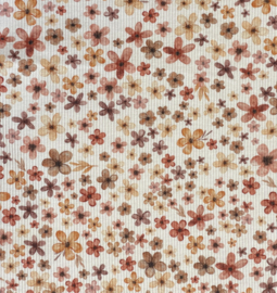 Ribtricot bloemetjes