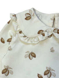 Shirt met rufflekraag van bio tricot