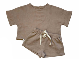 Hydrofiel zomersetje met oversized top en short