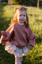 Linnen ruffle skort zand