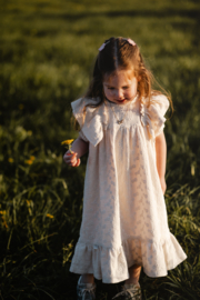 Broderie hydrofiel jurk met ruffles