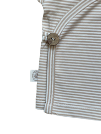 Overslagshirtje stripes beige/wit