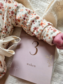 Overslagboxpakje van ribtricot kleine bloemetjes
