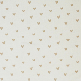 Ribtricot hartjes caramel 