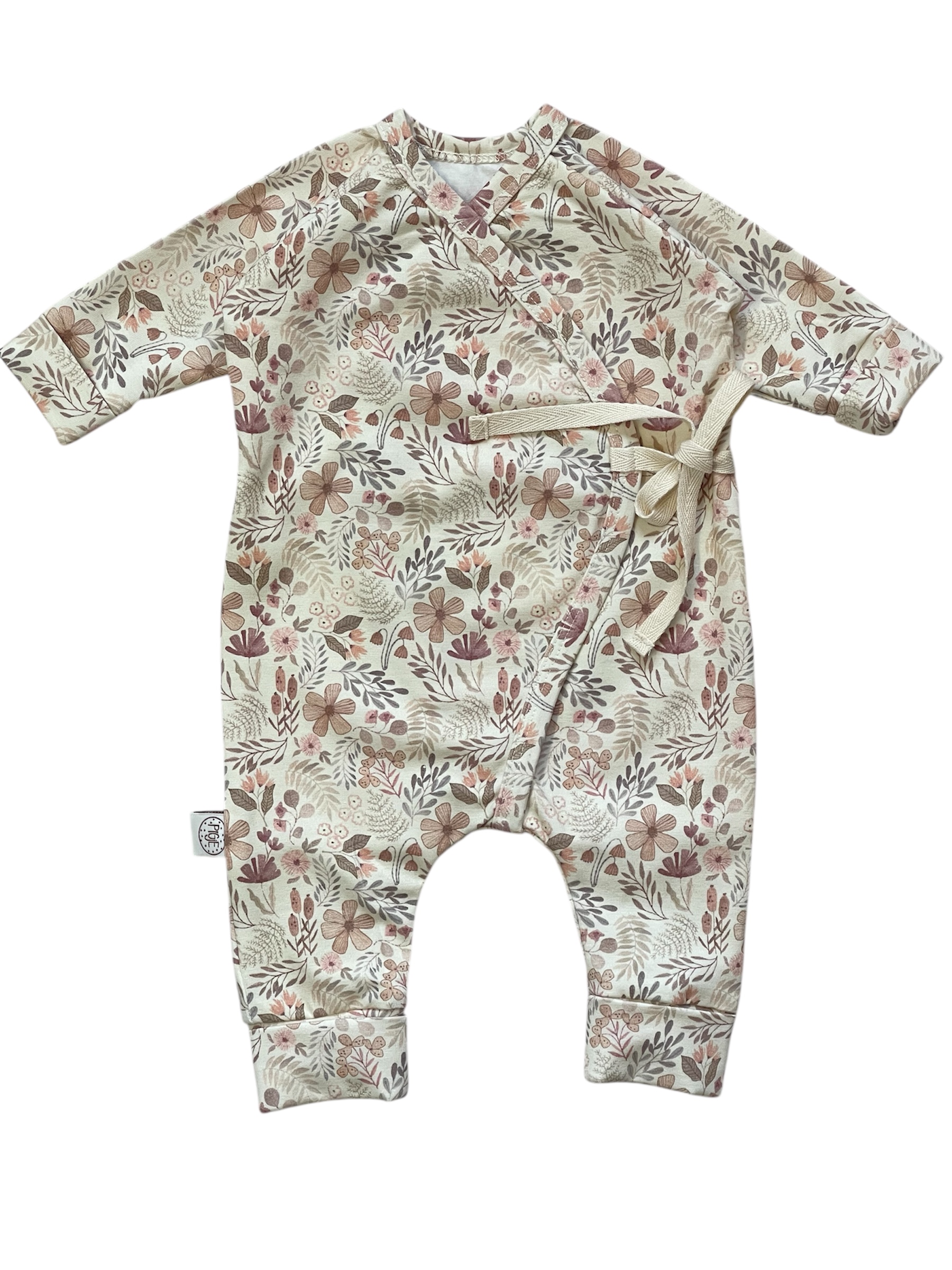 Overslagboxpakje van zachte tricot met bloemetjes