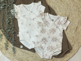 Overslag zomer romper beige boeket