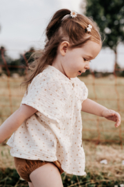 Hydrofiel zomerblouse sterbloemen naturel