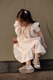 Broderie hydrofiel jurk met ruffles