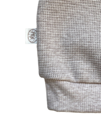 Sweater wafel beige melee